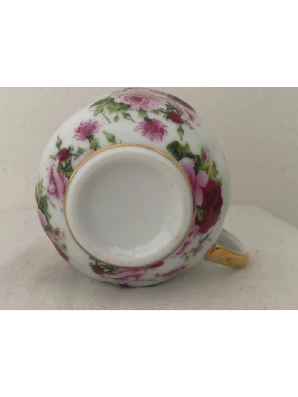 VTG Cup Saucer Floral Rose Chintz Gold Rim China No Markings Replacement